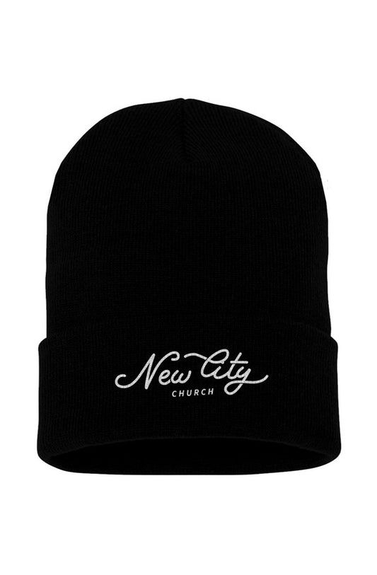 New City Black Cuffed Beanie