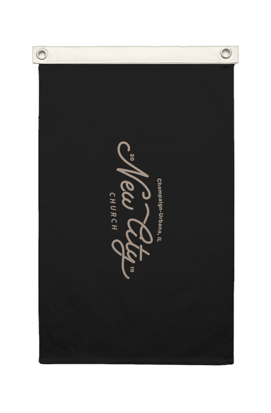 New City Black & Gold Canvas Flag