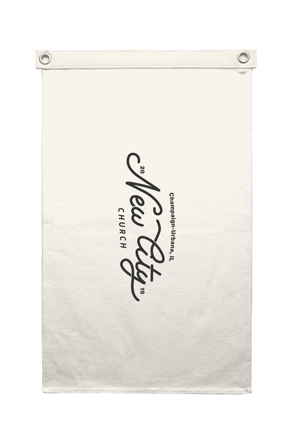New City Black & White Canvas Flag