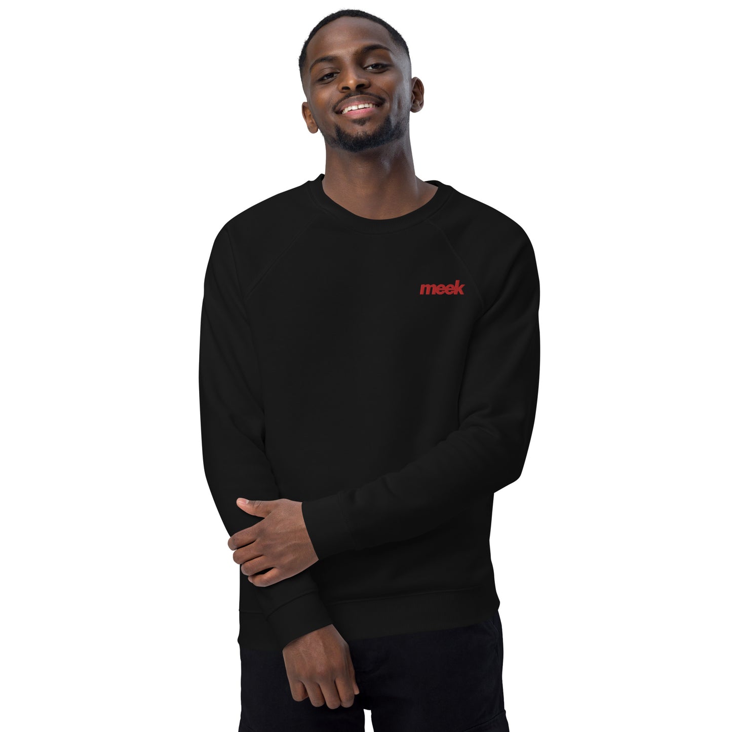 Meek Unisex Organic Raglan Sweatshirt