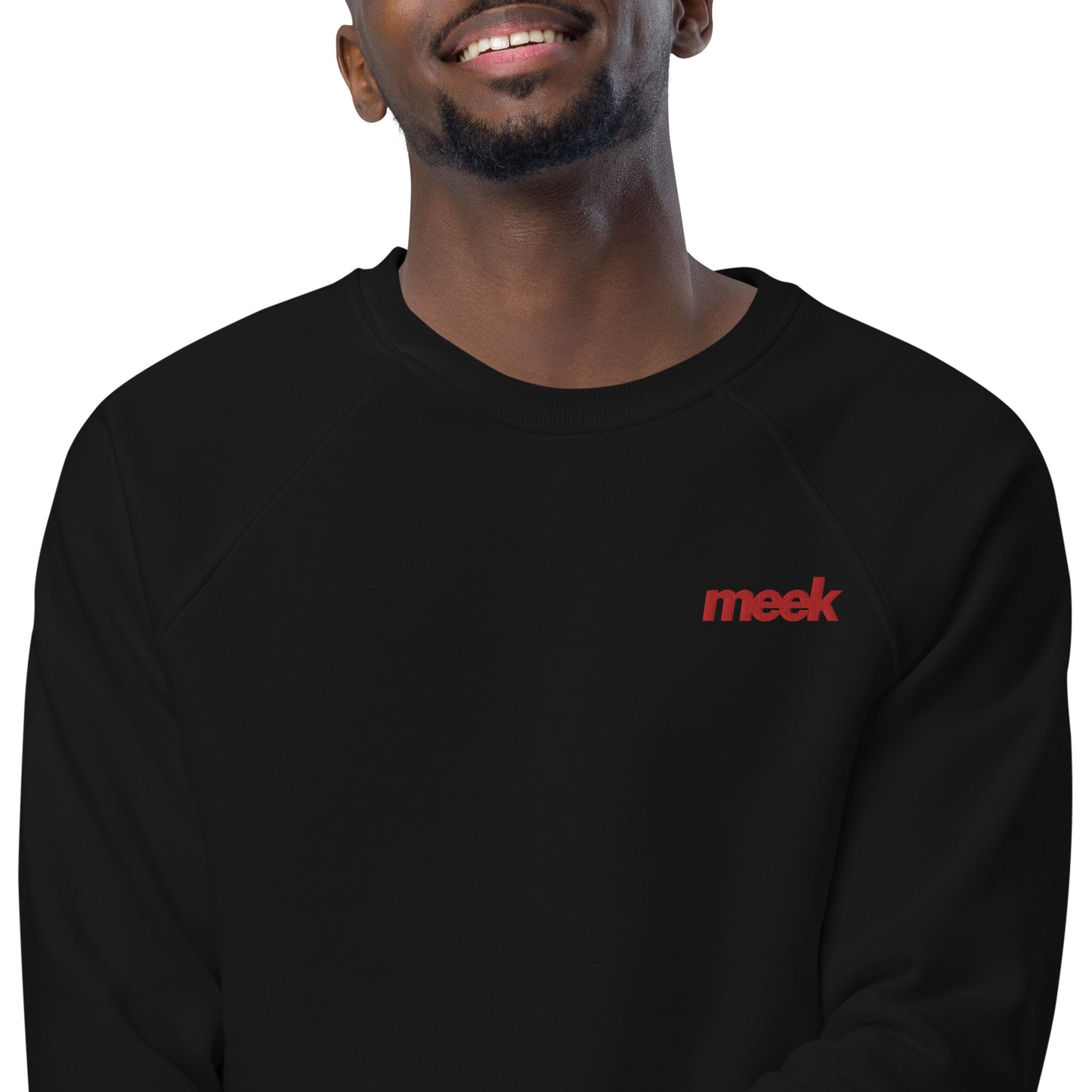 Meek Unisex Organic Raglan Sweatshirt