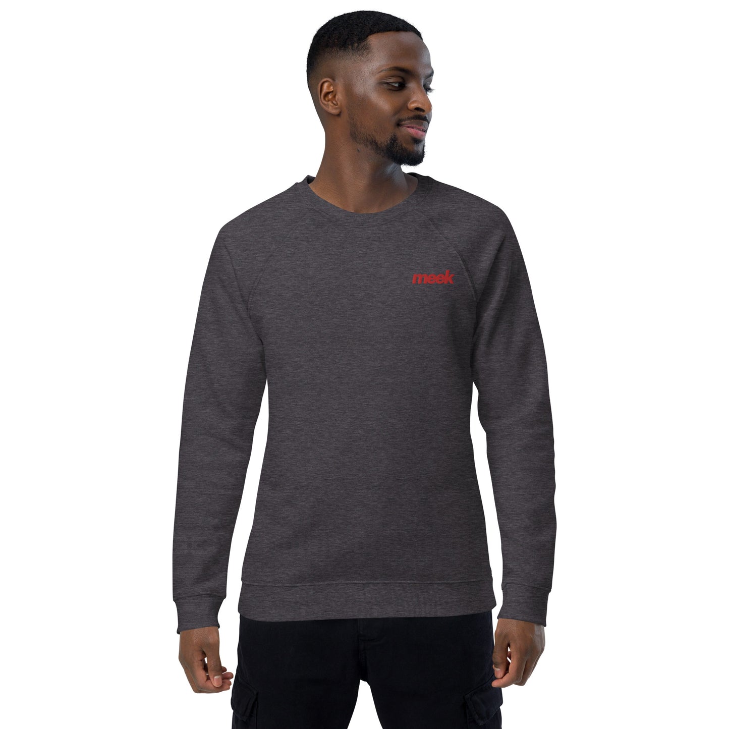 Meek Unisex Organic Raglan Sweatshirt