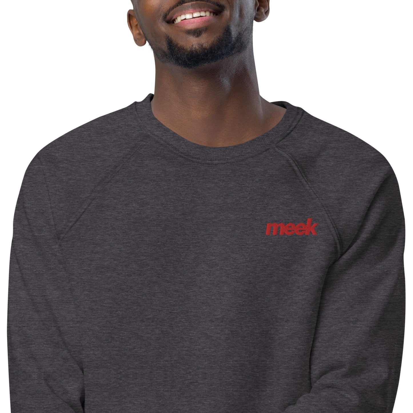 Meek Unisex Organic Raglan Sweatshirt