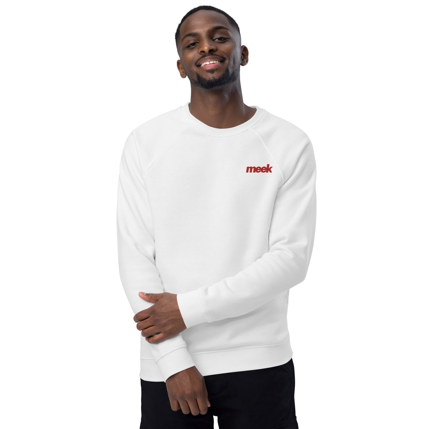 Meek Unisex Organic Raglan Sweatshirt