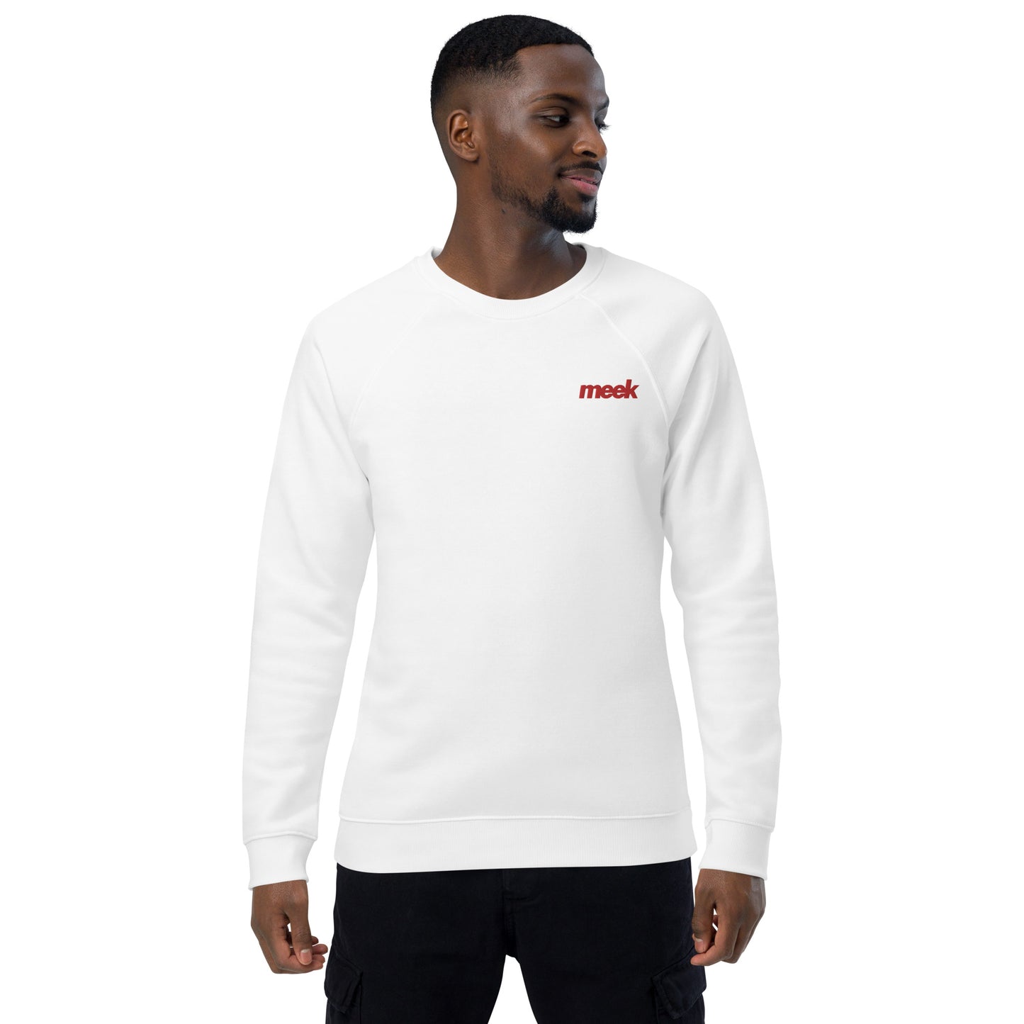 Meek Unisex Organic Raglan Sweatshirt